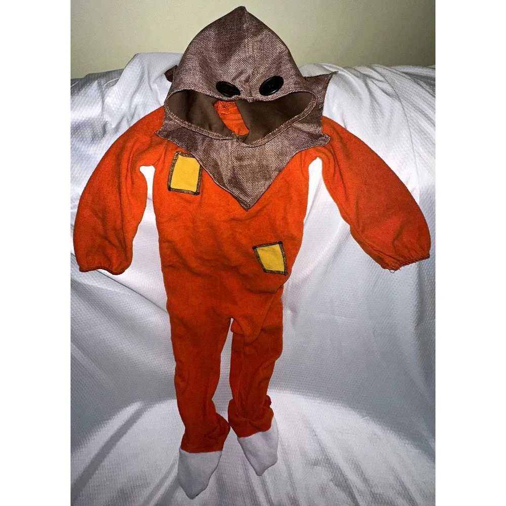 Trick 'r Treat Sam Costume Fleece Jumpsuit w/Scarecrow Hood 2T Spirit Halloween